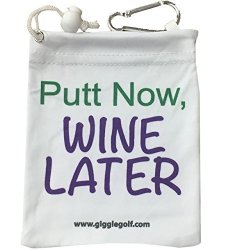 Giggle Golf Microfiber Tee Bag Great Golf Bag Accessory Putt Now Wine Later