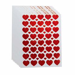 Max Corner 10 Sheets Red Glitter MINI Heart Sticker Valentine's Day Self Adhesive Love Decoration For Scrapbook Bullet Journal Diary Stationery Art Craft Diy Supplies