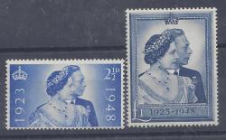 Great Britain 1948 Kgvi Silver Wedding Set Of 2 Fine Unmounted Mint