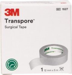 3M Transpore Surgical Tape 12MM X 5M 5 Pack