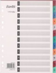 Bantex A4 Pp Indexes 1-12 Division Assorted Colours