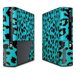 Mightyskins Protective Vinyl Skin Decal For Microsoft Xbox 360E 3RD Gen Cover Wrap Skins Sticker Teal Leopard