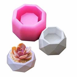 Warmshine Creative Geometric Polygonal Mold Concrete Flower Pot Vase Silicone Mold Office Decoration Diy Clay Cementsilica Silicone Mold