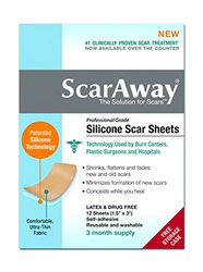 ScarAway Professional Grade Silicone Scar Treatment Sheets - Full Dr. Recommended 12 Week Supply 12 Multi-use Patches With Free Storage Case Included