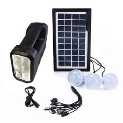 - Complete Portable Solar Charged Light Kit System - Gd 8017A