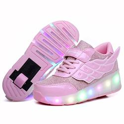 Roller Nsasy Shoes Kids Skates Shoes Girls Boys Single Wheels Shoes Become Sport Sneaker With LED Size 12