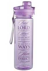 Trust In The Lord In Purple - Proverbs 3:5-6 Plastic Water Bottle