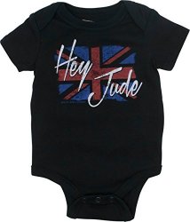The Beatles Newborn Baby Boys' Rock Band Bodysuit - Hey Jude Black 6 Months