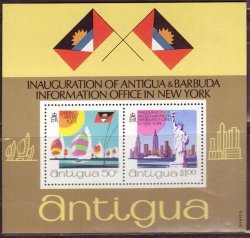 Antigua 1972 Unmounted Mint Miniature Sheet Tourist Office In New York Sg MS349