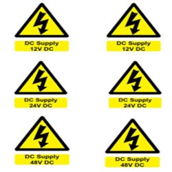 Battery Hazard Label 6 X Dc Supply