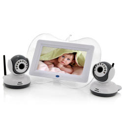 7 Inch Baby Monitor + 2x Night Vision Camera Set - Two Way Intercom Dual View Free Shipping