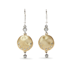 9KT Solid Gold Drop Earrings With Metal Set Crystals - Solid 9KT White Gold