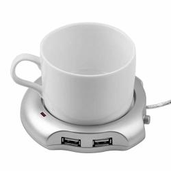 Samury Coffee Mug Warmer USB Tea Coffee Cup Mug Warmer Pad With 4 Port USB Hub Home Office Desk Cup Warmer Gift