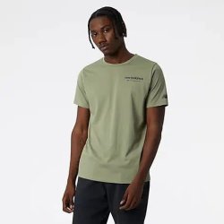 New Balance Men's Graphic Heathertech T-Shirt - Olive Leaf - Md
