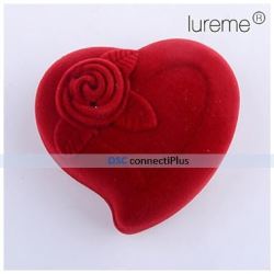 | Special Lureme Textile Made Romantic Heart Shaped Jewelry Protective Gift Box Red ..
