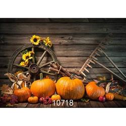 Allenjoy 7x5ft Autumn Forest Scenery Photography Backdrop Thanksgiving Golden Fall Barn Pumpkin Harvest Background Watercolor Nature Maple Leaves Baby Kids Portrait Party Banner Photo Studio Props 