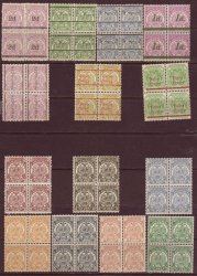 Transvaal 1885-95 Unmounted Mint 14 Different Blocks Normal And Surcharges Reprints