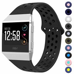 Sunnywoo Bands Compatible With Fitbit Ionic Soft Silicone Breathable Replacement Wristband Compatible With Fitbit Ionic Smart Watch For Women Men
