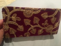 Stunning Reduced Imported Purses Hand Embroidered In Gold Thread