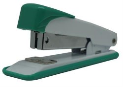Basic MINI Half Strip Stapler Green - Ergonomic Design Confortable Grip Easy Top Loading Mechanism Staples Up To 20 Sheets Of 80G Paper