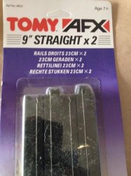 Tomy Afx 9" Straight Track 2 In A Blister Pack Ref 8622 Nos - Ho Scale