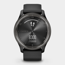 Garmin Vivomove Trend Slate Stainless Steel Black Silicone Watch