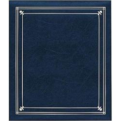 Pioneer Post Bound Clear Pocket Photo Album With Solid Color Covers Holds 12-5X7" And 4-8" X 10" Photos Color: Navy Blue.