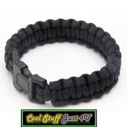 Survival Black Paracord Bracelet With Release Clip