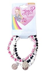 Jojo Siwa Nickelodeon Pink White Black Stretch Bead Bracelet Set Jewelry