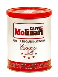 Caffe Molinari - 5 Star Ground Tin - 250G