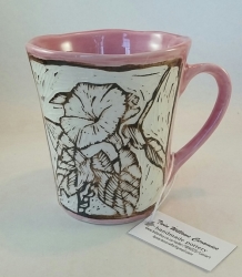 Special Floral Sgraffito Mug- Twin Willows Ceramics