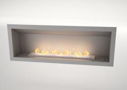 Flueless Gas Fireplace Single Sided Built-in Stainless - 2000MM Stainless Steel
