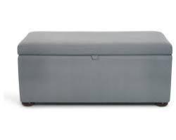 Storage Bench Ottoman - Plain - 1200X450X550 Dark Grey Faux Leather