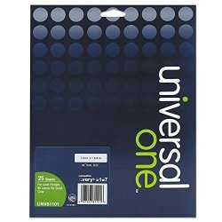 Universal 81101 Laser Printer Permanent Labels 1 2 X 1-3 4 Clear Box Of 2000