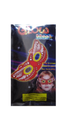 Glow In The Dark Mask Feathers Red & Yellow Costume Party Props