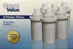 Great Value Water Pitcher Filters 6-PACK Compare To Brita Pitcher Filters