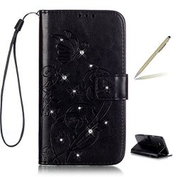 Trumpshop Smartphone Protective Case For Samsung Galaxy J7 2016 J710 Diamond Series + Black + Ultra Silm Premium Pu Leather Flip Wallet Cover Bookstyle