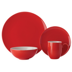Maxwell & Williams Colour Basics 16pc Coupé Dinner Service Red