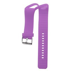 Homyl Replacement Silicon Watchband Wrist Strap With Chrome Clasp For Polar A360 Watch - Purple