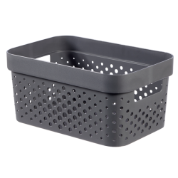 By Keter Infinity 4.5L Storage Basket With Dots - Dark Grey