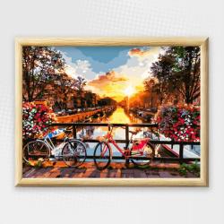 Adult Paint By Numbers With Frame - Amsterdam Canals