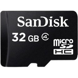 SanDisk 32GB MicroSDHC Memory Card With SD Adapter Class 4