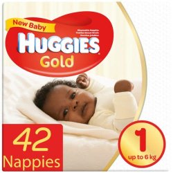 Huggies Gold New Baby 42 Nappies Size 1 Carry Pack