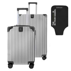 Luggage Hardshell Suitcases Set Of 2 With Cover - Black