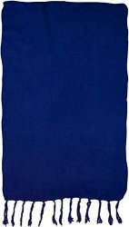 Turtle Island Imports Navy Blue Solid Color Extra Long Sarong