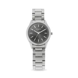 Mens Silver & Black Tone Bracelet Watch