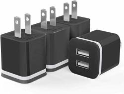 USB Wall Charger Luoatip 4-PACK 2.1A 5V Dual Port USB Power Adapter Charger Plug Charging Block Cube Replacement For Iphone XS Max xs xr x 8 7 6 Plus Samsung