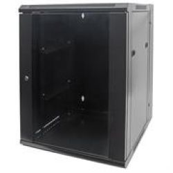 Intellinet 712019 19" Double Section Wallmount Cabinet - 15U - Black