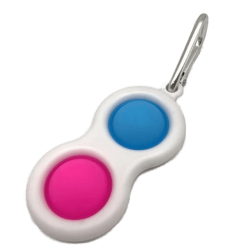 Blue & Pink Keyring Big Popper Fidget Toy With Chain For Adhd