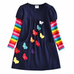 Vikita 2018 Toddler Girls Dresses Long Sleeve Girl Dress For Kids 3-8 Years LH5805 7T